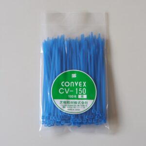 芝軽粗材　コンベックス　CV-150青(100本入り)　結束バンド　着色タイプ