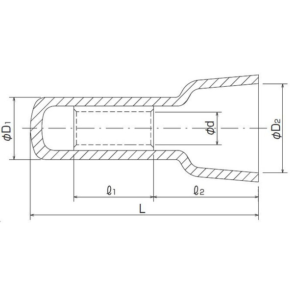 冨士端子工業　絶縁被覆付閉端接続子【CE型】CE-1 　1000個入り（100個×10）