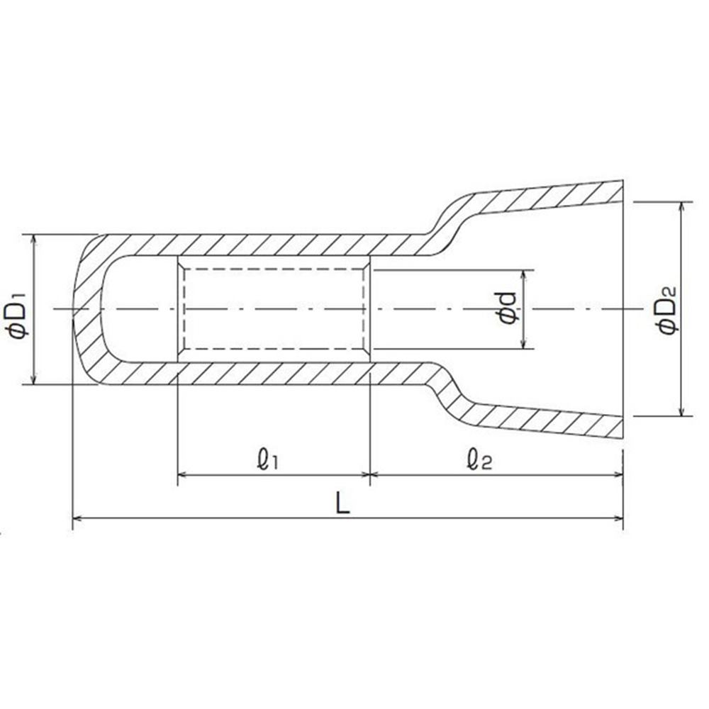 冨士端子工業　絶縁被覆付閉端接続子【CE型】CE-2 （100個入り）