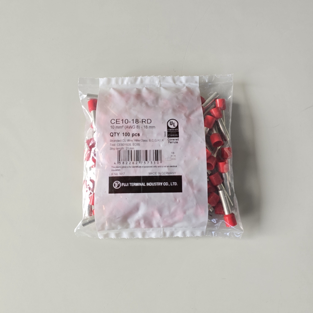 冨士端子工業　フェルール端子　CE10-18-RD（100個入り）