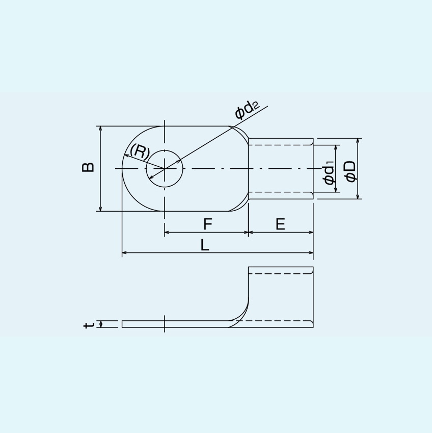 冨士端子工業　銅線用裸圧着端子丸型　(R型)　R200-8　（20個入）【送料無料】　